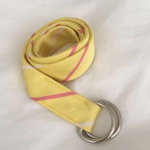 J. Crew yellow stripe ribbon belt